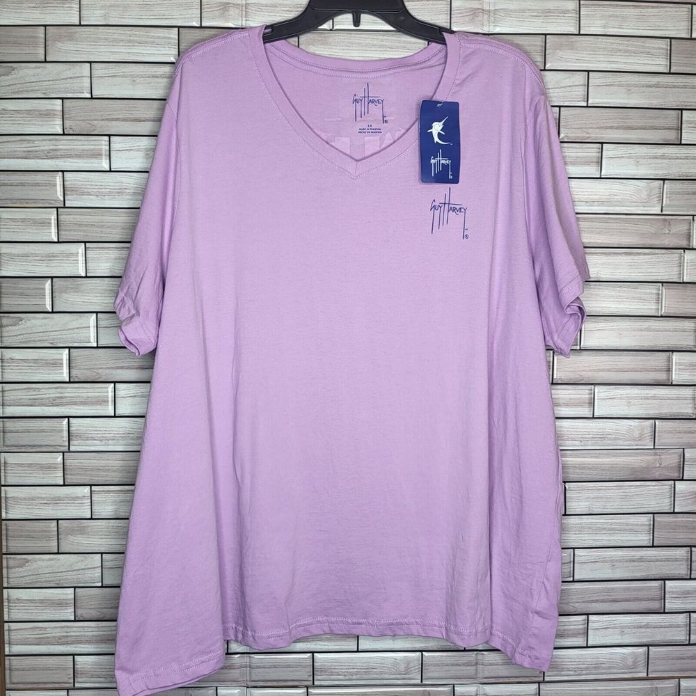 New Guy‎ Harvey Shirt Women's Size 3x Plus Size Top Purple Short Sleeve Blouse